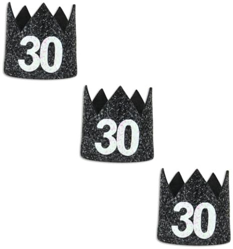 Toyvian 3st Zum 30. Geburtstag Zum 30. Geburtstag Zahl Geburtstag Geburtstagsparty-hüte Geburtstag Tiara Stirnband Lustiger Erwachsener Haarschmuck