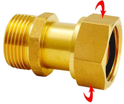 Messing Verschraubung beide Seiten gleich G1 x G1 Zoll AGxIG (AG Ø 32,5mm x IG Ø 30,5mm),DN25,Messing Beweglich Verschraubung Durchgang G1 Zoll,Messing Verschraubung IGxAG 1Zoll mit Dichtung