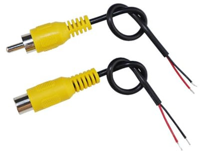 YSJJZRL 15cm 2 Pack RCA to Speaker Wire Adapter RCA Male/Female Plug to Bare Cable Open End Pigtail Audio Video RCA Cable (RCA Male+Female-2 Pack)