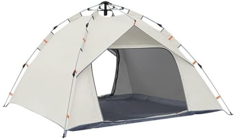 GIZNXBA 2/3-Personen Strandmuschel Pop Up Strandzelt Pop Up wasserdichte Leichte Campingzelte Für Camping Einfacher Schneller Aufbau Wanderzelt Instant-Zelt (Color : /Beige, Size : 3-4 Person)