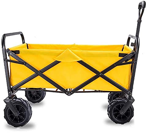 CCYENG Wäschewagen Handwagen, Trolley Gartenwagen Faltbarer Ziehwagen Handwagen Gartentransportwagen, Zusammenklappbarer Campingwagen Mit Futter, Zusammenklappbarer F