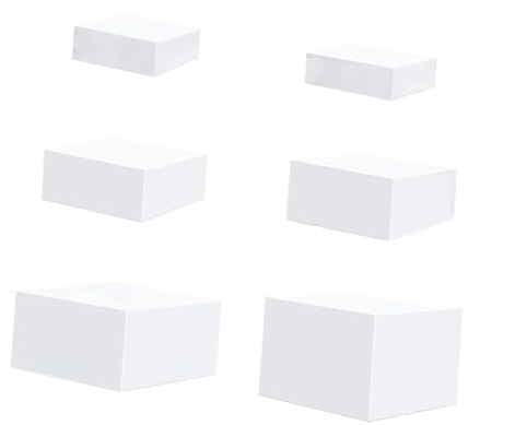 perfk Alzata per Buffet in Acrilico da 6 Pezzi, per espositore, per Buffet, per Raccolta, Dessert, Catering, Torte, Bianco