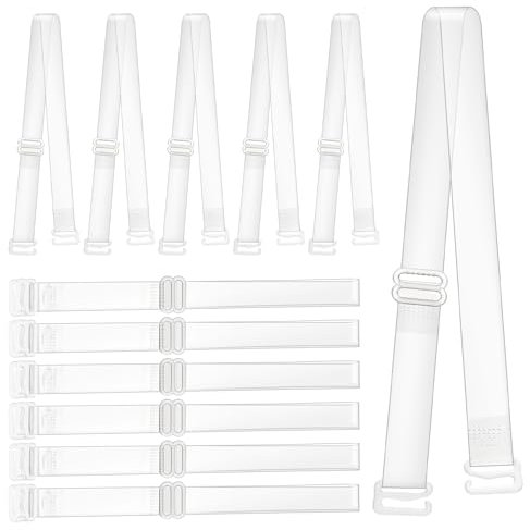 Durchsichtige BH Träger, 6 Paar Unsichtbare BH-Träger Rutsch Feste Transparente BH-Träger 12 Mm Dünne Träger Tanz-BH Klare Träger Verstellbare Klare Schulter Riemen Ersatz Für Frauen Mädchen Träger