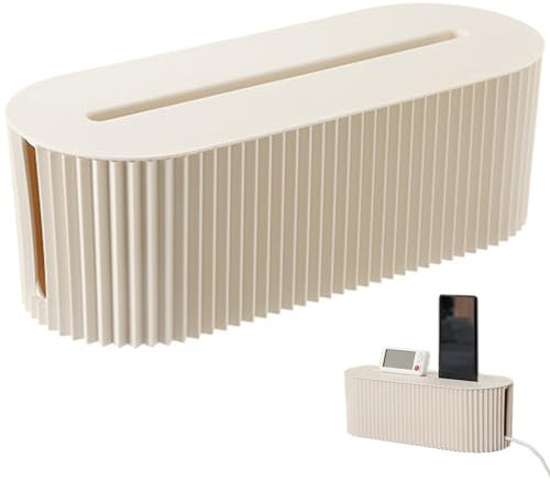 Boîte de gestion des câbles 13x5x4 pouces Boîte de gestion des câbles avec couvercle et fente Boîte en PP pour cacher les cordons et la multiprise pour la maison le bureau la télévision l'ordinateur l