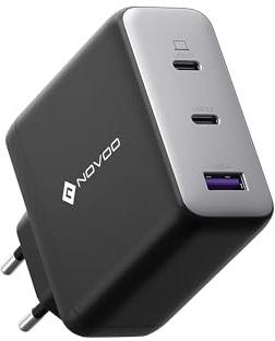 NOVOO 120W Chargeur USB C GaN Ⅲ Adaptateur Secteur USB C 3 Ports Chargeur Rapide Chargeur Mural pour MacBook Pro/Dell/iPad Pro/iPhone/Galaxy/iWatch