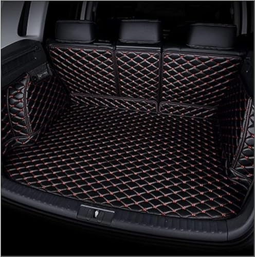 Auto Kofferraum Schutzmatte für Volkswagen Golf 7 GTI, Leder Kofferraummatte Wasserdicht Langlebig rutschfest Anti-Verschleiß，Robust und Langlebig(Black red)