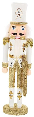 GETAJGHSD Cascanueces De Madera Navideño Dorado Artesanal para Decoración De Escritorio y Estantes Figura Tradicional para Ambiente Festivo Navideño De 1 Unidad