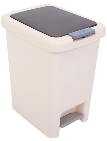 POPETPOP Papelera De Baño Rectangular De Plástico Con Tapa y Pedal Para Baño Dormitorio Oficina