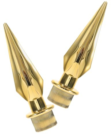HEMOTON Leichte Fahnenmastspitzen als Fahnenzubehör 2 Stück aus Pp Kunststoff mit Vielseitigem Design in Elegantem Gold für Außenbereich und Event Dekoration