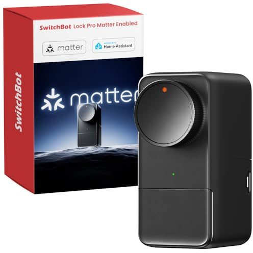 SwitchBot Serratura Intelligente WiFi Pro con Batteria Ricaricabile, Matter Over WiFi, Serratura Elettronica, Installazione Rapida su Serrature Esistenti, Compatibile con Apple Home, Alexa, Google