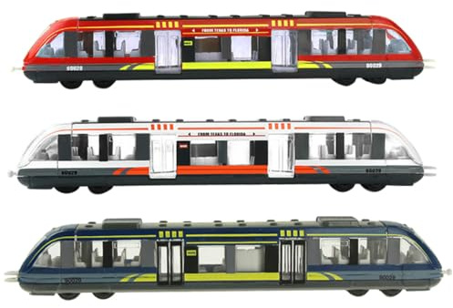 Mikikit Set di Trenini Elettrici Giocattolo per Bambini 3-5 Anni, Trenino in Lega Colorato per Stimolare Manualità e Coordinazione, Regalo per Compleanno e Feste