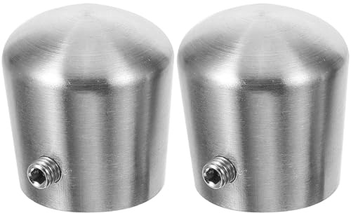 BUGUUYO 2pcs Stainless Steel Stair Handrail Plugs End Caps Railing Column Covers with Thickened Design Easy to Install Handrail Accessories for Stair Railings and Guardrails