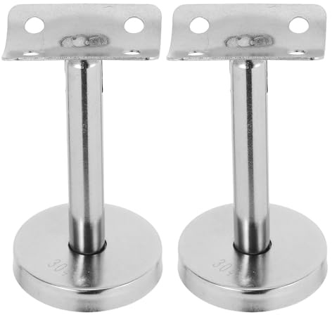WOONEKY 2 Piezas Soporte para Pasamanos de Acero Inoxidable con Base Redonda Soporte Robusto para Barandilla Fija Pared para Escaleras Rectas y Curvas Montaje Seguro Interiores y