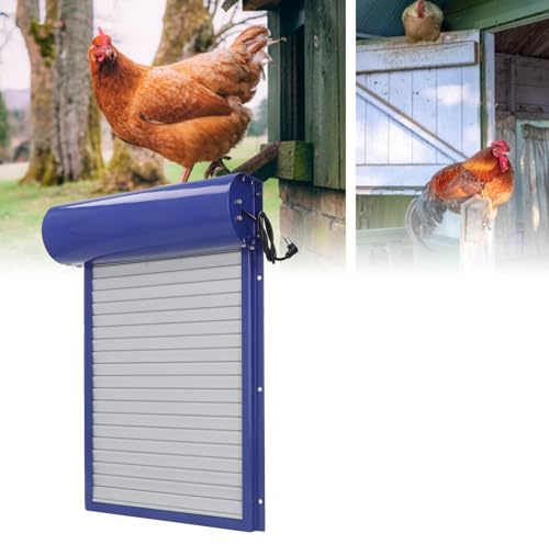Dioche Abridor Automático de Puerta de Gallinero con Energía Solar, Control de Temporizador Programable para Pollos y Patos, Construcción Duradera de Hierro y Plástico