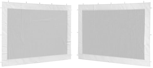 Fisinber Partyzelt-Seitenwände 2er Set, Pavillon-Seitenteile aus PE Mesh-Gewebe 300x195 cm, Universal Gartenzelt Zubehör mit Klettverschluss für Pavillons, Weiß und Schwarz