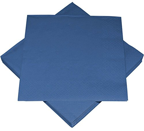 HEKU® 20 Servietten 33x33cm Tissue 241-XX Design: uni color, Farbe:241-18 dunkelblau