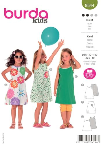 Burda Kids Schnittmuster #9544 Mädchen Träger-Kleid Gr. 110-140 Nählevel 2 (leicht)