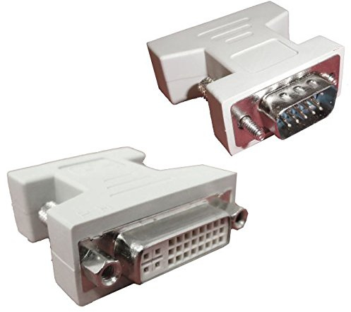 Waytex 25120 Adaptateur HD15 Mâle/DVI-I Femelle Blanc