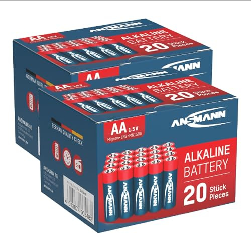 Ansmann 55 Pieza Red Alkaline Batería Paquete Ahorro Multi-Pack batería Caja Equipado con 24 x Micro