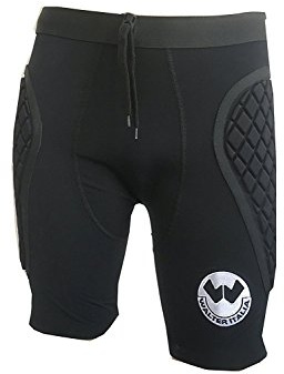 Walter Pantalón corto para portero modelo Impact, con protecciones laterales, color negro (negro, M)