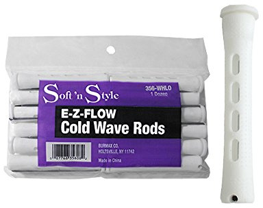 Long White - Soft 'N Style Hair Salon E-Z Flow Cold Wave 12 Rods - HC-356WHLO