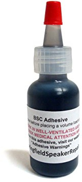 Pro-Grade Black Rubberized Speaker Repair Adhesive Glue (1/2 oz) - Dries Black