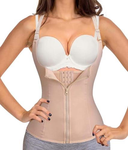 Bafully dam stark formande topp underbröstkorsett magväg Shaper figurformande kroppsform underbröst mieder justerbar övre delen kroppen bröstfri formwear med dragkedja