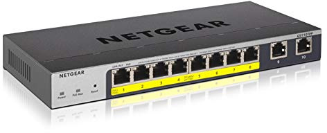 NETGEAR (GS110TPP) Smart Switch Ethernet PoE+ Web manageable 10 Ports RJ45 Gigabit (10/100/1000),Administration Cloud Insight, Switch RJ45 avec 8 Ports PoE+ 120W, 2 SFP Gigabit, Garantie à Vie
