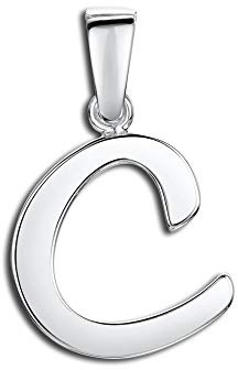 Amberta 925 Sterling Silber Anhänger - Personalisierte Charm Buchstaben für Damen und Männer - Symbole Kombinieren - Stil C