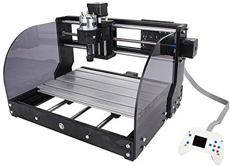 hzexun GRBL Control Fresadora de PCB de 3 ejes, CNC 3018 Pro-M Talla de madera Fresado Máquina de grabado con el controlador fuera de línea, Area de Trabajo 300x180x45mm