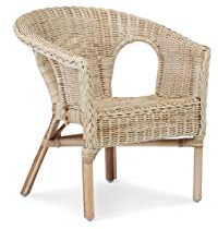 Desser Indoor Kids Wicker Loom Chair in Natural – Fully Assembled Rattan Hand Crafted Cane – Toddlers Infants Children's Chair for Bathroom, Bedroom, Garden – H49.5 x W43 x D37cm, Floor to Seat 29cm