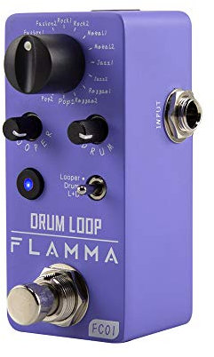 FLAMMA FC01 Phrase Loop Pedal Looper Gitarrenpedal mit Drum Machine 20 Minuten Looper Kapazität 16 Drum Groove Tap Tempo