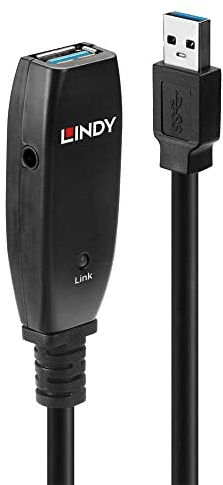 Lindy 43322 Active USB 3.0 Extension Cord, Slim, 15 m