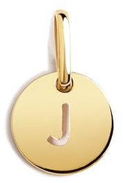 SINGULARU - Mini Medallion Letter. Colgante Inicial en Plata de Ley 925 con Acabado Baño de Oro de 18 Kt. Combinable con Collar. Joyas para Mujer. Letra J