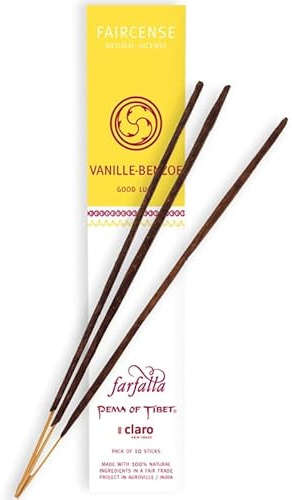 Farfalla Tibetische Premium Räucherstäbchen mit Bambusstab - Natürliche Zutaten und Öle