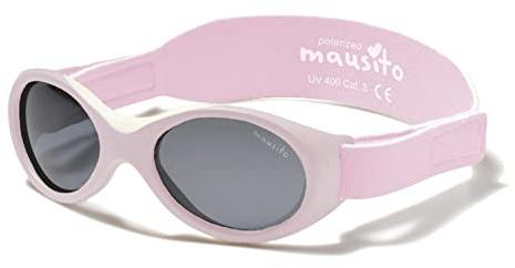 Mausito lunettes de soleil bébé fille 0-18 mois POLARISÉES & BIOPLASTIQUE sans BPA | Flexibles & souples lunette soleil bebe avec bandeau ajustable | 100% PROTECTION UV | Design européen
