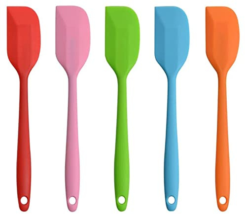 5 Stück Silikon Spatel Set Teigschaber Set Küche Spatula Antihaft Gummi Schaber Hitzebeständig Spatulas Hitzebeständig bis 500°F Silikon Spachtel mit Metallkern Ideal für Kochen und Backen