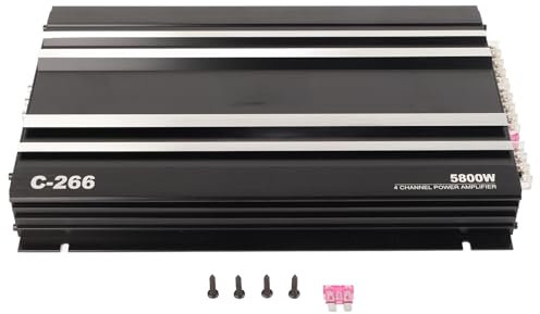 Car Amplifier 5800W 4 Channel Universal for Car Audio Systems, High Efficiency Metal Design