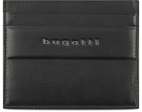 bugatti Nome Leder Kartenetui, Kreditkartenetui mit RFID-Schutz, Schwarz