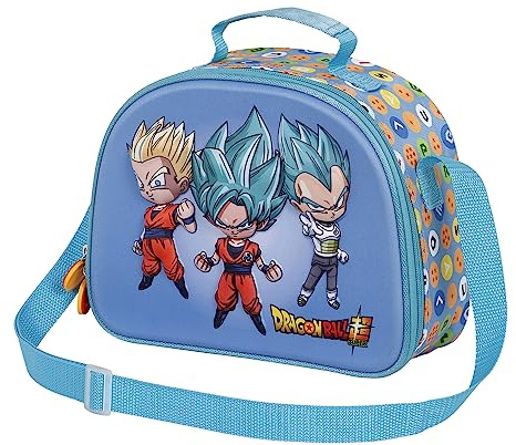 Dragon Ball (Bola de Dragón) Three-Bolsa Portamerienda 3D, Azul, 25.5 x 20 cm