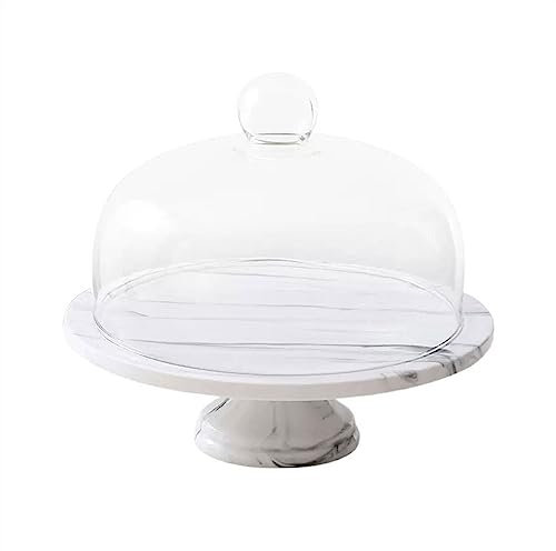 Alzata per Torte Vassoio Alto for Torte, Pane, Dessert, espositore for Torte, Pane, Dim Sum, con Coperchio in Vetro Alzata per Dolci (Color : A, Size : 10INCH)