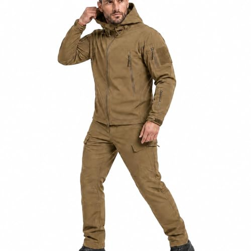 WENNEWU Taktische Jacke und Hose für Herren, Herren taktische Jacke und Herren taktische Hose, Militär Anzug Set für Airsoft, Paintball, Jagd, Wandern und Freizeit