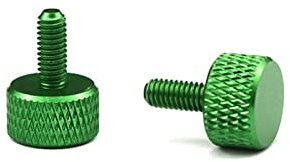 10 STÜCKE M3 M4 Aluminiumlegierung Flachkopf Rändelschraube Bunte Schraubbolzen (Color : Green, Size : M4x10)