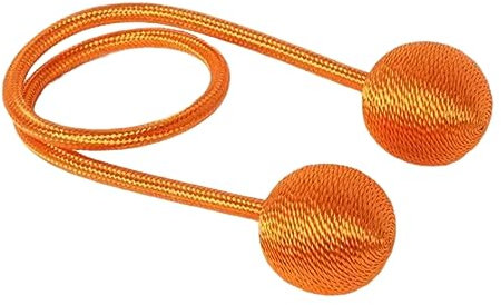 Gardinenbänder 2 Stück Ungelochtes Gardinenband Mit Vorhangmagnetschnalle Gardinenkordelvorhang, Orange