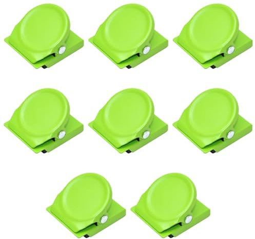 8 magnetische Metallklammern, multifunktionale Kühlschrankmagnete, Clips für Notizen, Bilder, Whiteboard, Büro, Klassenzimmer – Grün
