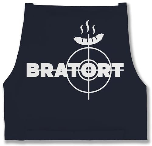 Schürze - Grillschürze - Erwachsene - Bratort Witziges Geschenk Grill Lustig Vatertag Geburtstag Weihnachten Papa - 85x69 - Navy Blau - kochschürze mit spruch wein grillen schürzen