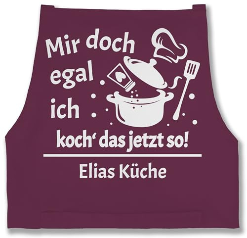 Geschenk mit Namen personalisiert by Shirtracer - Schürze - Kochschürze - Mir doch egal ich koch das jetzt so mit Name