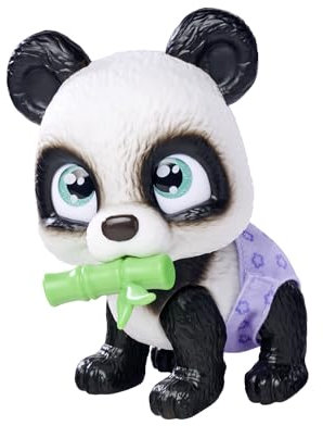 Simba 105950054 Pamper Petz Panda (ca. 15 cm) - Spielzeug-Tier mit Trink- und Nässfunktion für Kinder ab 3 Jahre - interaktives Haustier-Baby mit Spiel-Zubehör und magischer Pfote