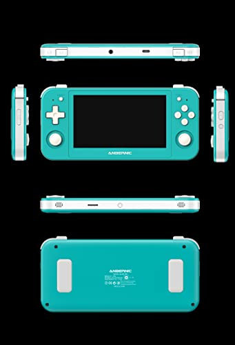 RG505 Handheld Game Console Gift Birthay Gift, with Android 12 4.95-inch OLED Touch Screen Unisoc Tiger T618 Built-in 128G TF Card Have 3170+ Games (Turquoise)