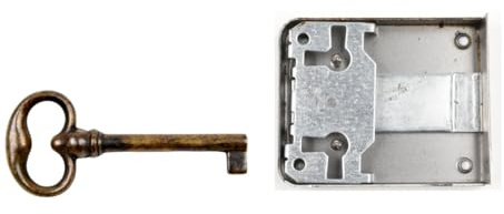 Holzando Möbelschloss 02.0022 mit Schlüssel 3011 - Dornmaß 50mm - Halmlänge 45mm